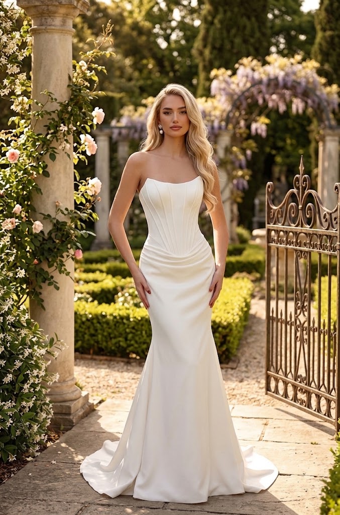 Luxury Strapless Corset Mermaid Wedding Dress | Bridal Gown TRINITY