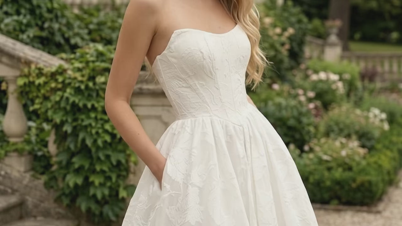 Strapless Floral Jacquard Ballgown Wedding Dress | Bridal Collection TORIE