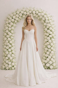 woman in wedding dress ivory colour