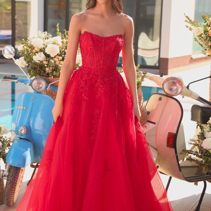 THE BRIDAL COMPANY VIDEO FORMAL DRESS RED
