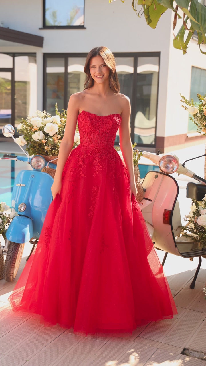 THE BRIDAL COMPANY VIDEO FORMAL DRESS RED