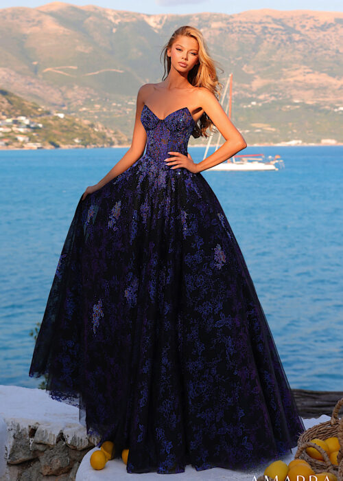 Strapless Sweetheart Ball Gown with Lace-Up Back Style 89415