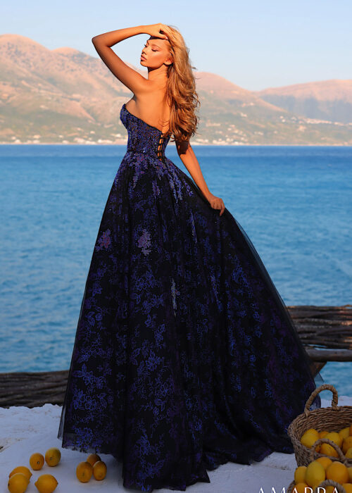 Alternative view of Strapless Sweetheart Ball Gown with Lace-Up Back Style 89415